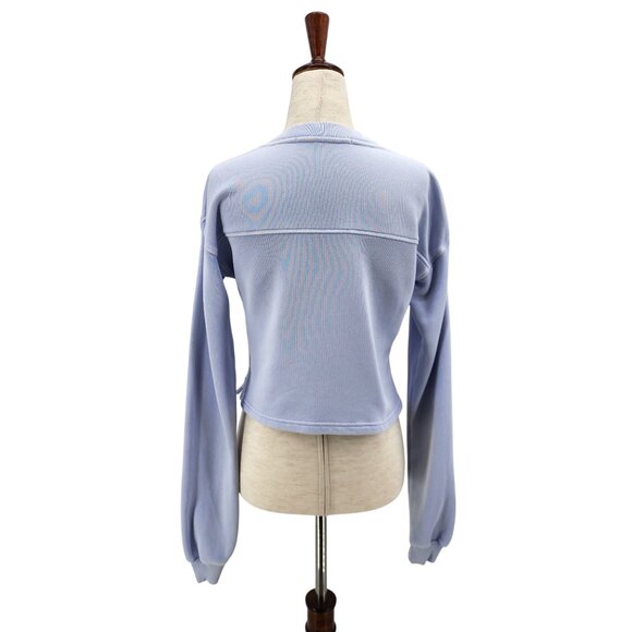 Tularosa Green Revolve Womens XS Sweatshirt The Kelly Henley Baby Blue - Picture 5 of 9